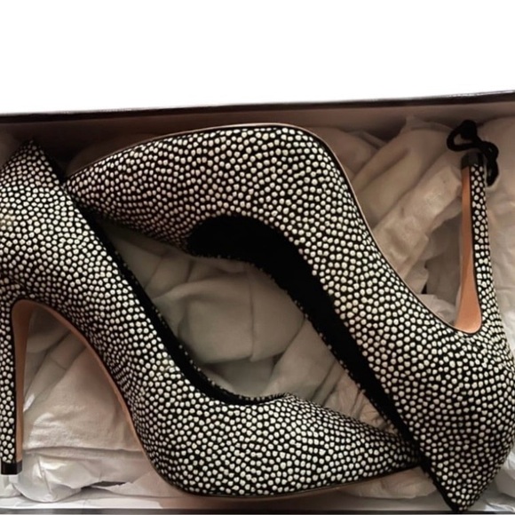 Alice + Olivia Devon Dotted Leather Heel Pumps - Picture 2 of 2